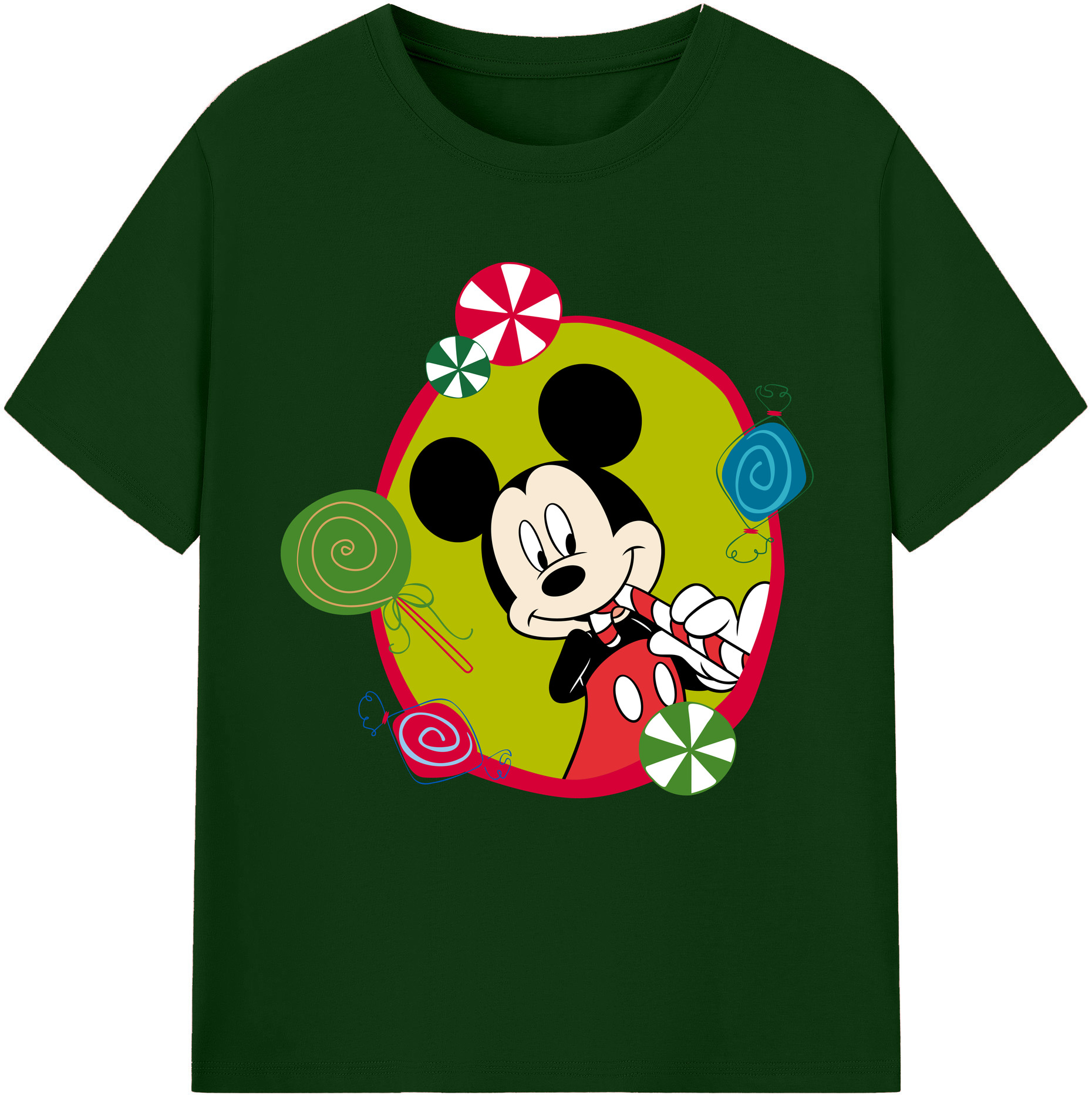 （画像用） ミッキーマウス Mickey Mouse 綿100％半袖Tシャツ（フロントプリント）